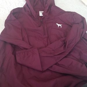 Victorias secret Pink maroon anorak windbreaker xs NWOT